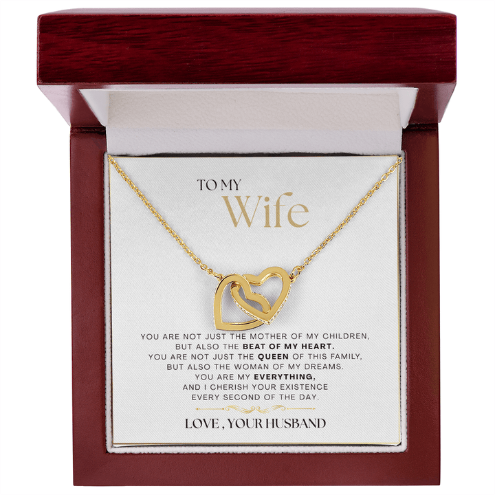 To My Wife - The Beat Of My Heart - Interlocking Hearts Necklace