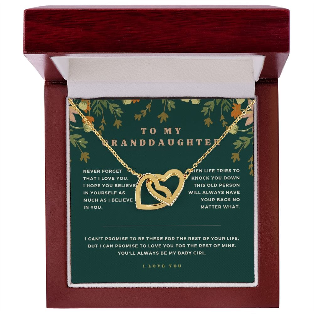 To My Granddaughter - Never Forget That I Love You - Interlocking Hearts Necklace