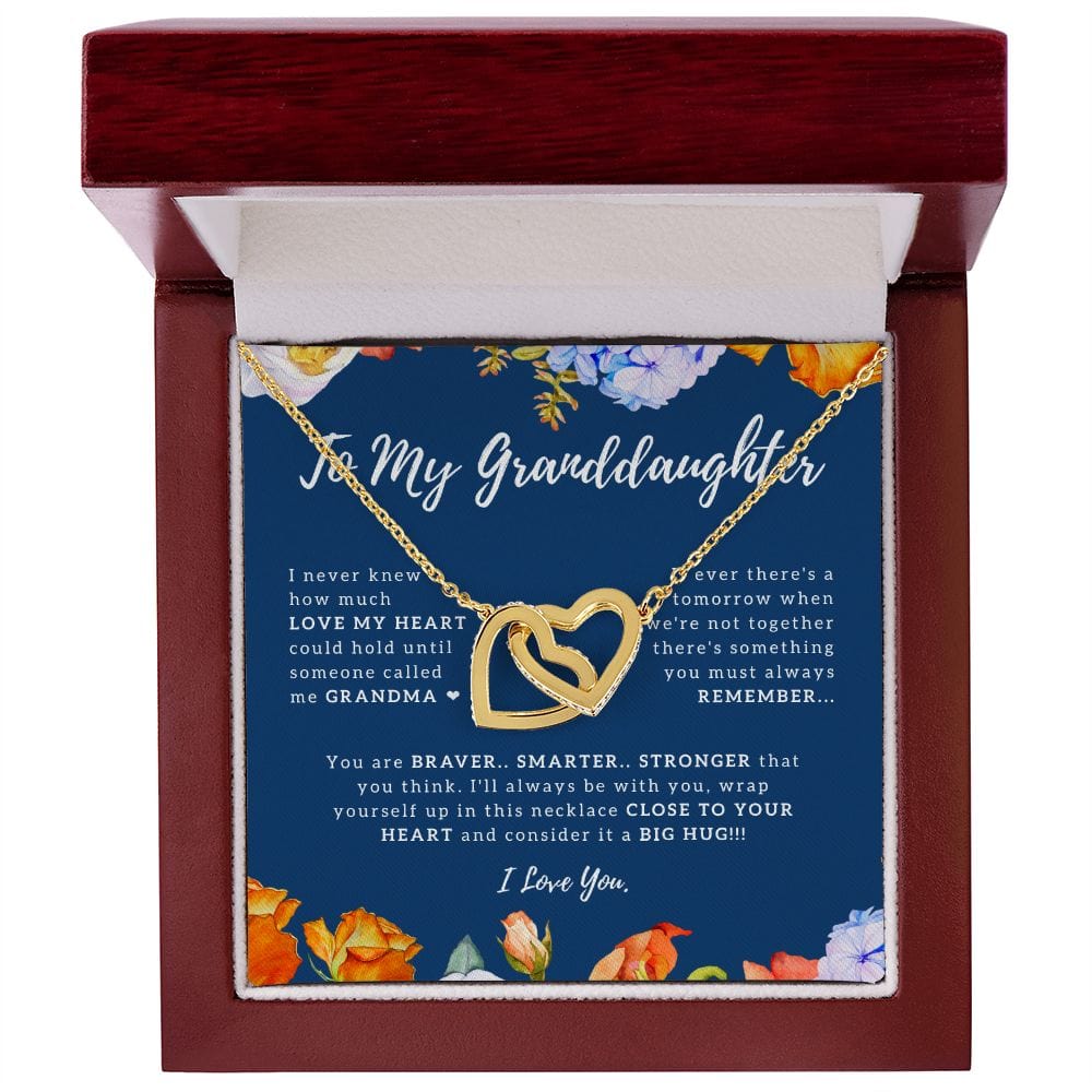 To My Granddaughter - I Never Knew How Much Love My Heart Could Hold - Interlocking Hearts Necklace