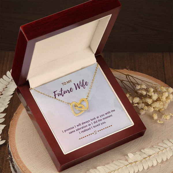To My Future Wife - I Promise I Will Always Look At You - Interlocking Hearts Necklace