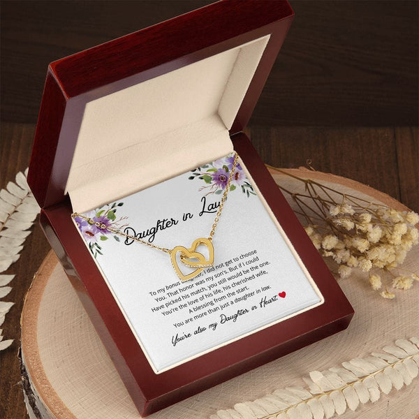 Daughter In Law - To My Bonus Daughter - Interlocking Hearts Necklace