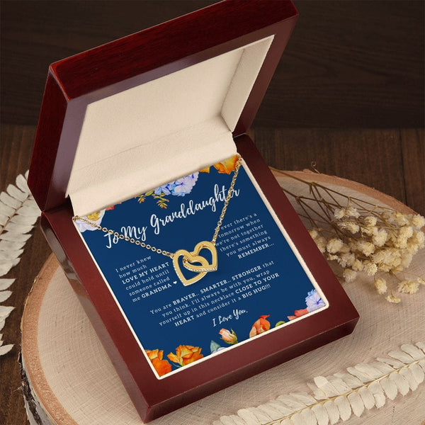 To My Granddaughter - I Never Knew How Much Love My Heart Could Hold - Interlocking Hearts Necklace
