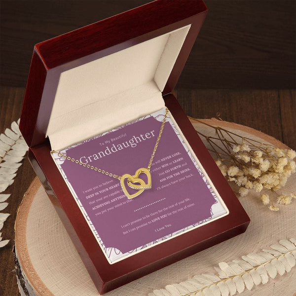 To My Beautiful Granddaughter - I Want You To Believe - Interlocking Hearts Necklace