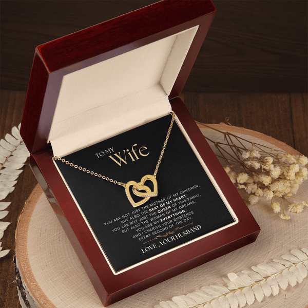 To My Wife - The Beat Of My Heart - Interlocking Hearts Necklace