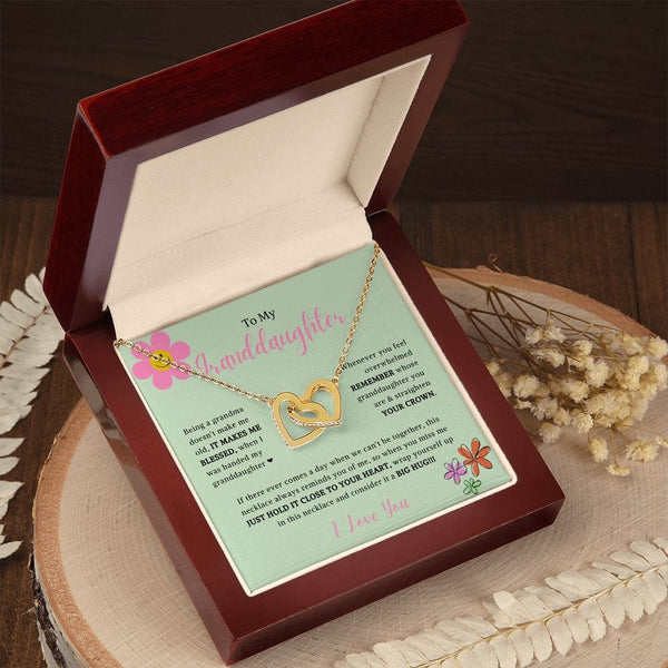 To My Granddaughter - Being A Grandma Doesn't Make Me Old - Interlocking Hearts Necklace