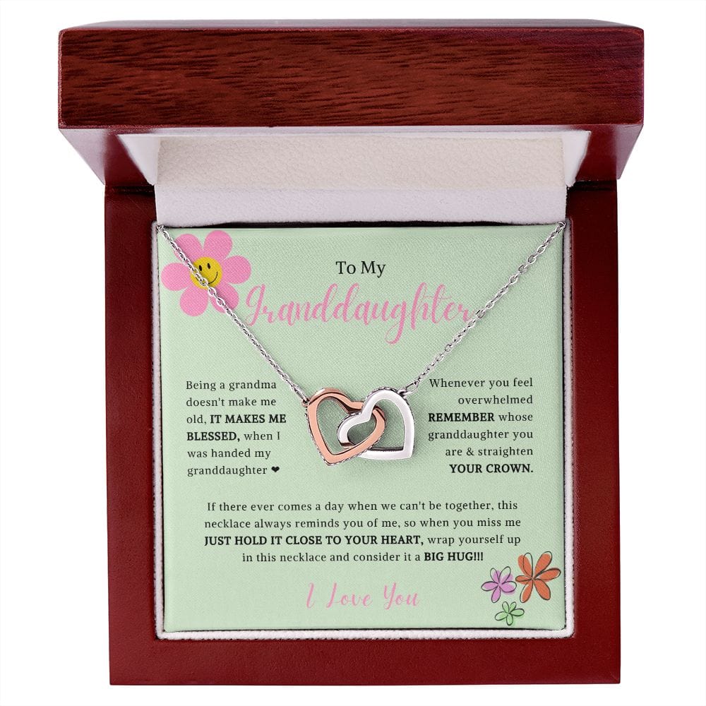 To My Granddaughter - Being A Grandma Doesn't Make Me Old - Interlocking Hearts Necklace