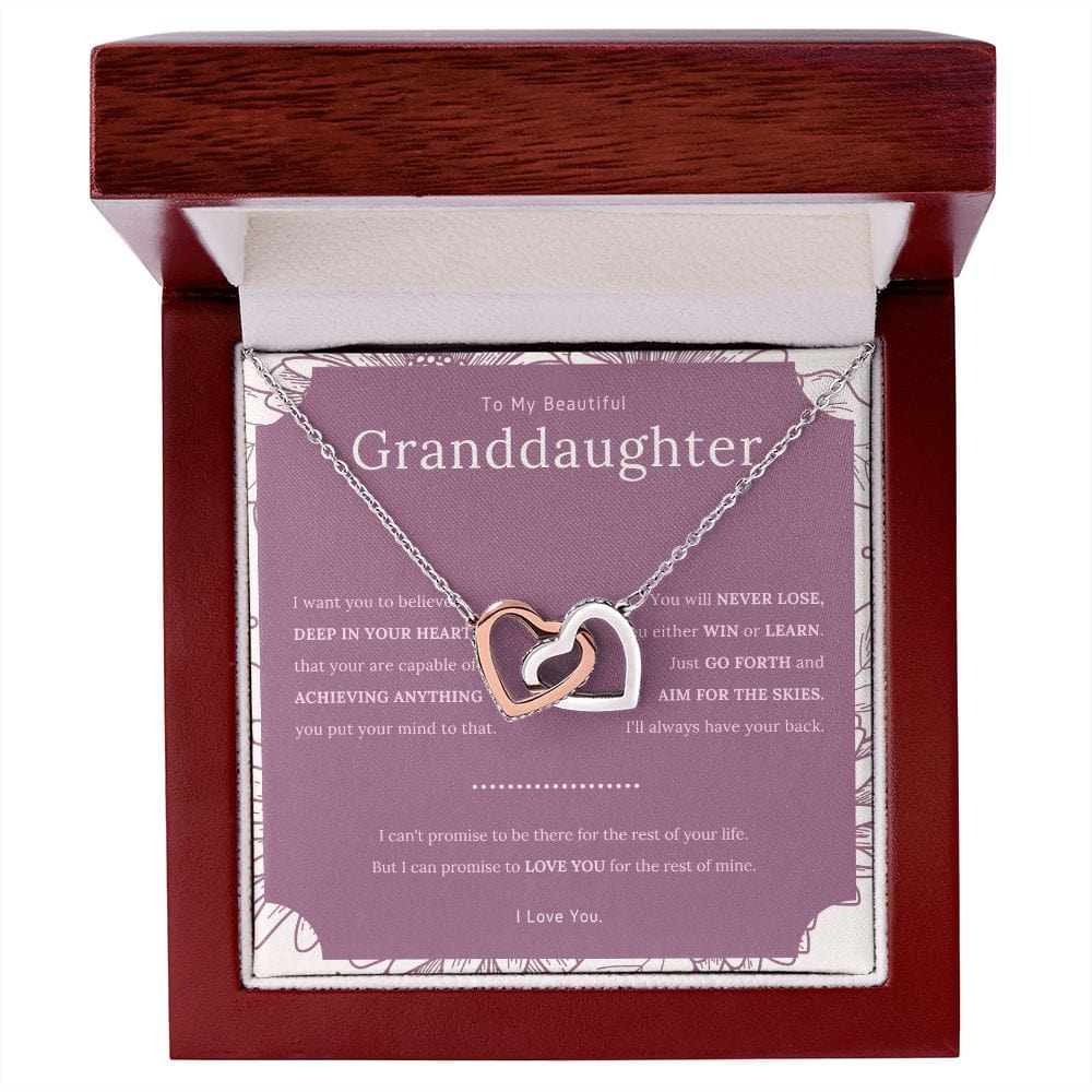 To My Beautiful Granddaughter - I Want You To Believe - Interlocking Hearts Necklace