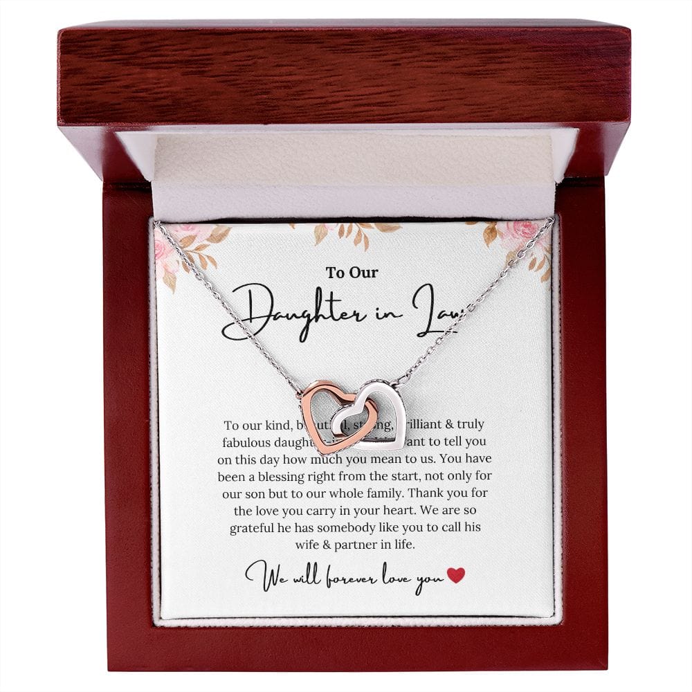 To Our Daughter In Law - To Our Fabulous Daughter In Law - Interlocking Hearts Necklace