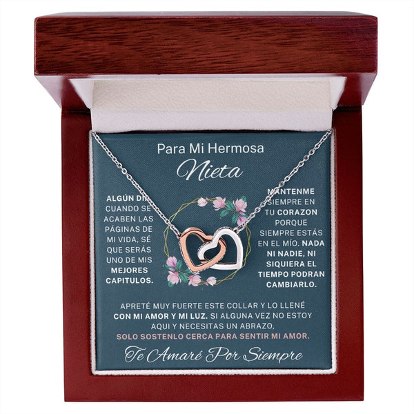 Para Mi Hermosa Nieta - Interlocking Hearts Necklace - 128IH