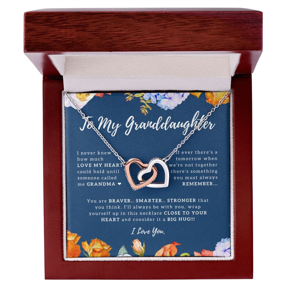 To My Granddaughter - I Never Knew How Much Love My Heart Could Hold - Interlocking Hearts Necklace