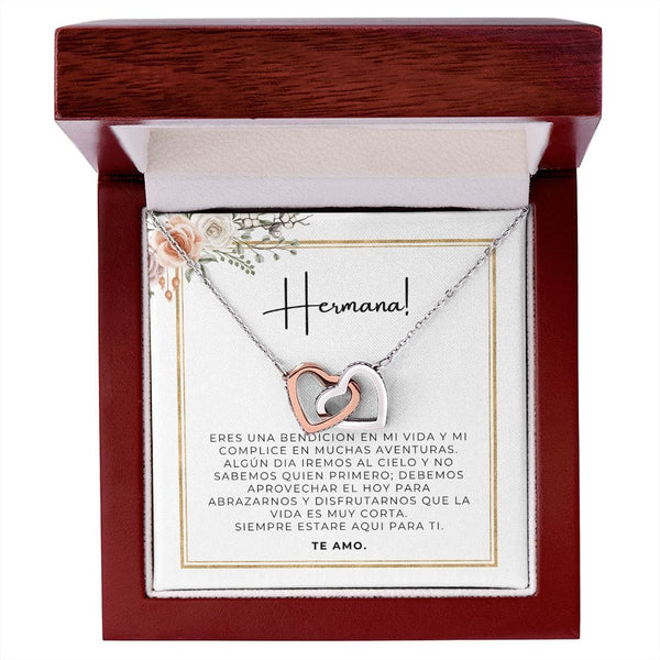 Para Mi Hermana - Collar De Corazones Entrelazados - 205AB