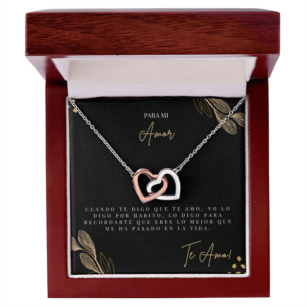 Regalo Para Novia/Esposa | Te Amo | Collar de corazones entrelazados