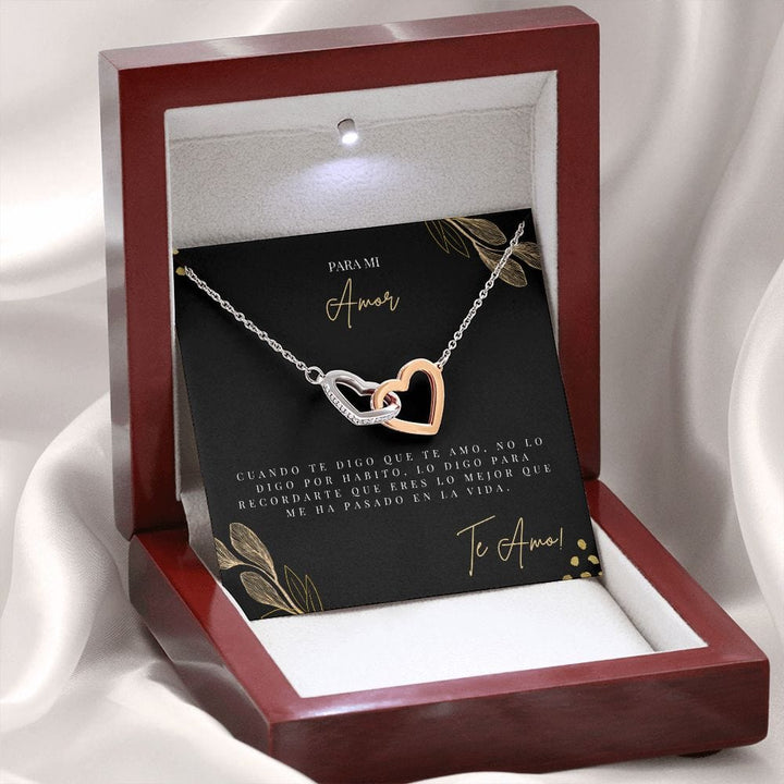 Regalo Para Novia/Esposa | Te Amo | Collar de corazones entrelazados