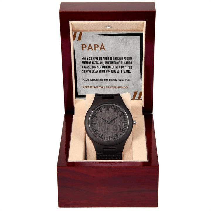 Regalo Para Papa | El Mejor Papá | Reloj de Madera