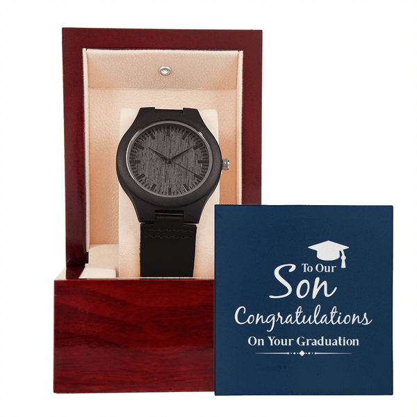 To Our Son - Congratulations On Your Graduation - Wooden Watch