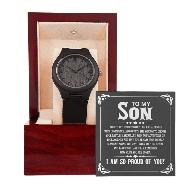 To My Son - I Wish You The Strength To Face Challenges - Wooden Watch