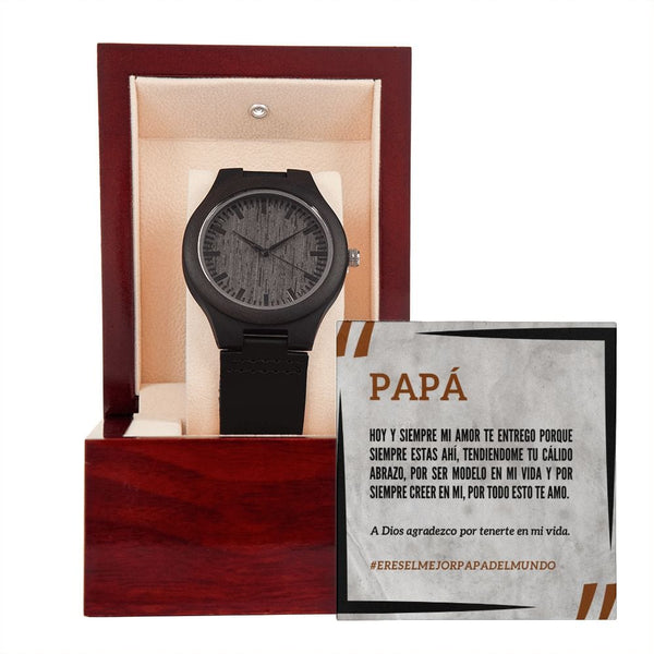 Regalo Para Papa | El Mejor Papá | Reloj de Madera