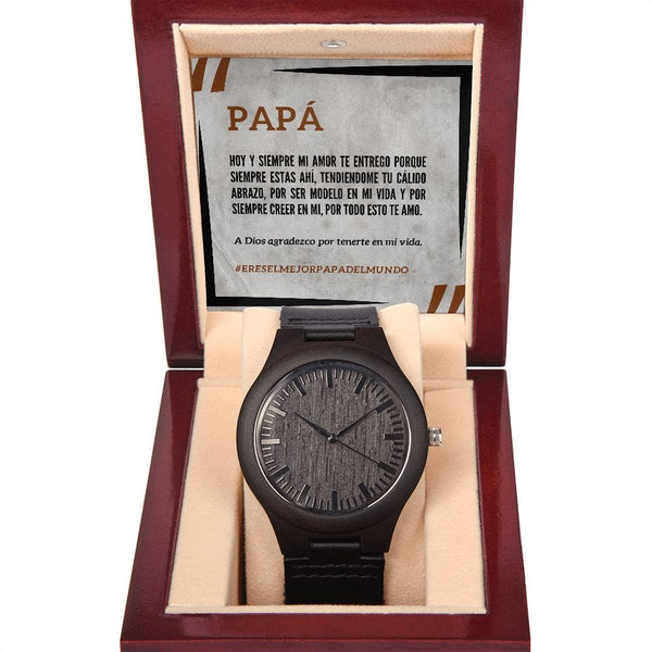 Regalo Para Papa | El Mejor Papá | Reloj de Madera