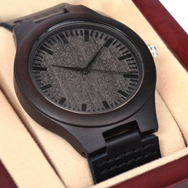 To My Boyfriend - Thank You For Being With Me - Wooden Watch