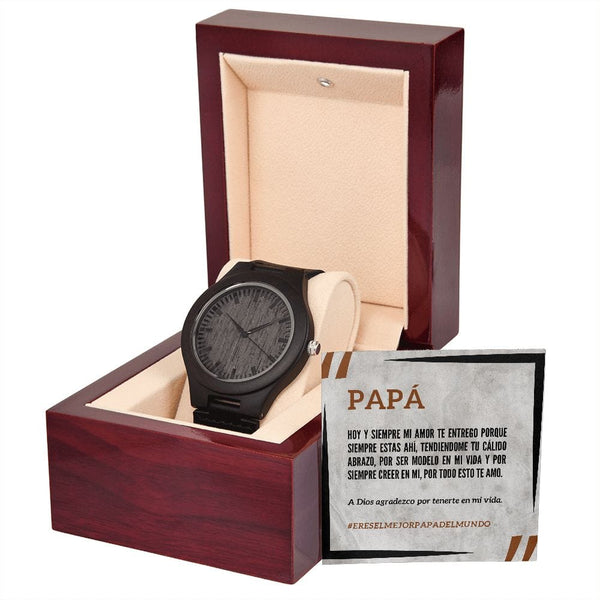 Regalo Para Papa | El Mejor Papá | Reloj de Madera
