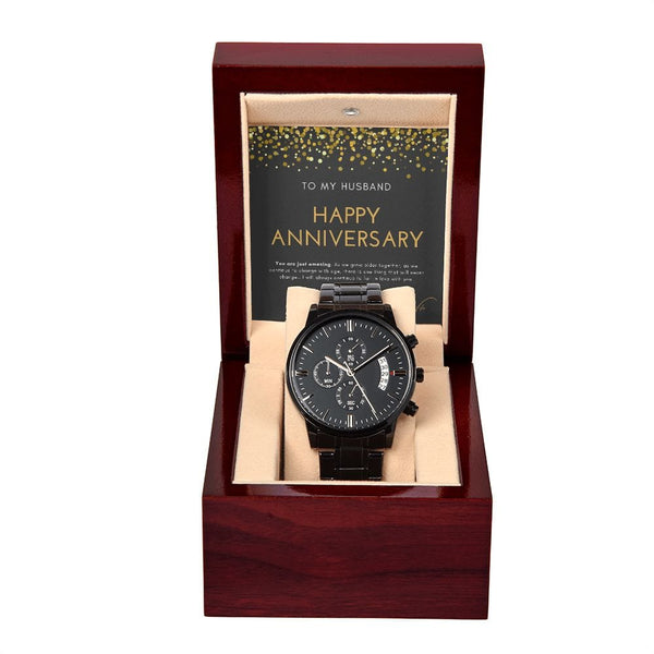 To My Husband - Happy Anniversary - You Are just Amazing - Black Chronograph Watch