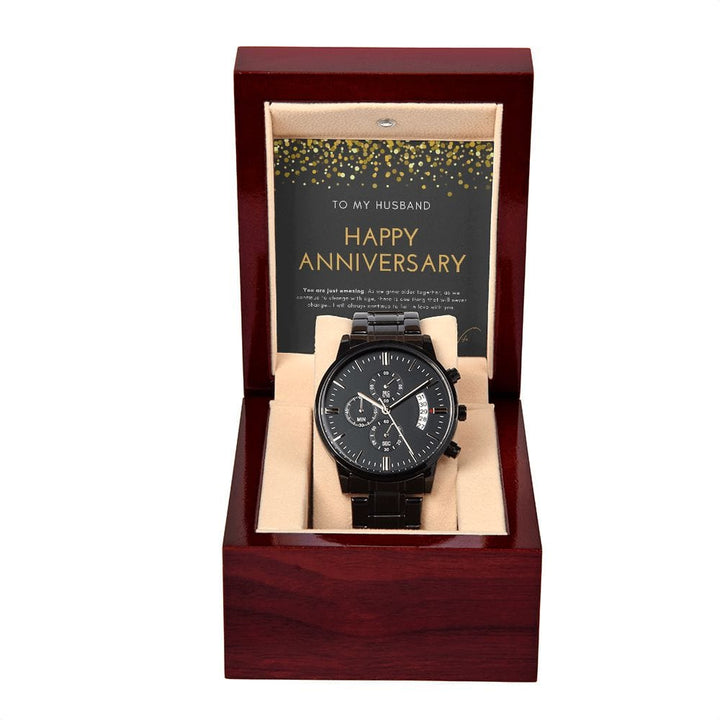 To My Husband - Happy Anniversary - You Are just Amazing - Black Chronograph Watch