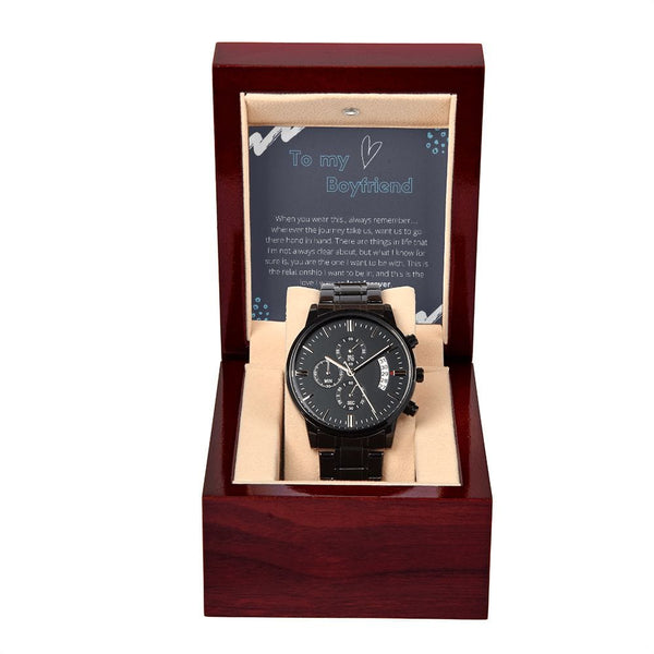 To My Boyfriend - When You Wear This - Black Chronograph Watch