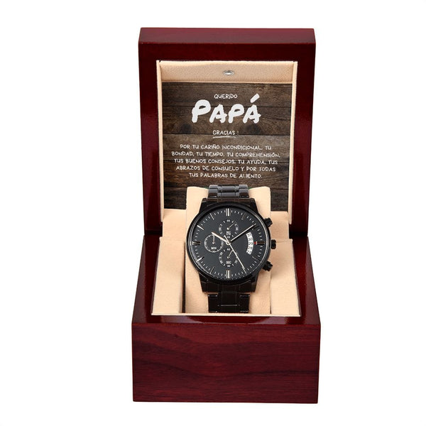 Regalo Para Papá | Amor Incondicional | Reloj Cronógrafo Negro