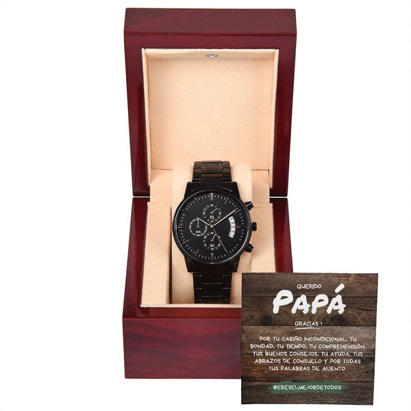 Regalo Para Papá | Amor Incondicional | Reloj Cronógrafo Negro