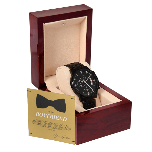 To My Boyfriend - Despite The Fact - Black Chronograph Watch