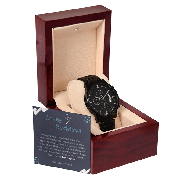 To My Boyfriend - When You Wear This - Black Chronograph Watch