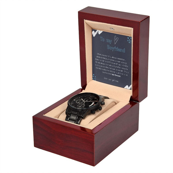 To My Boyfriend - When You Wear This - Black Chronograph Watch