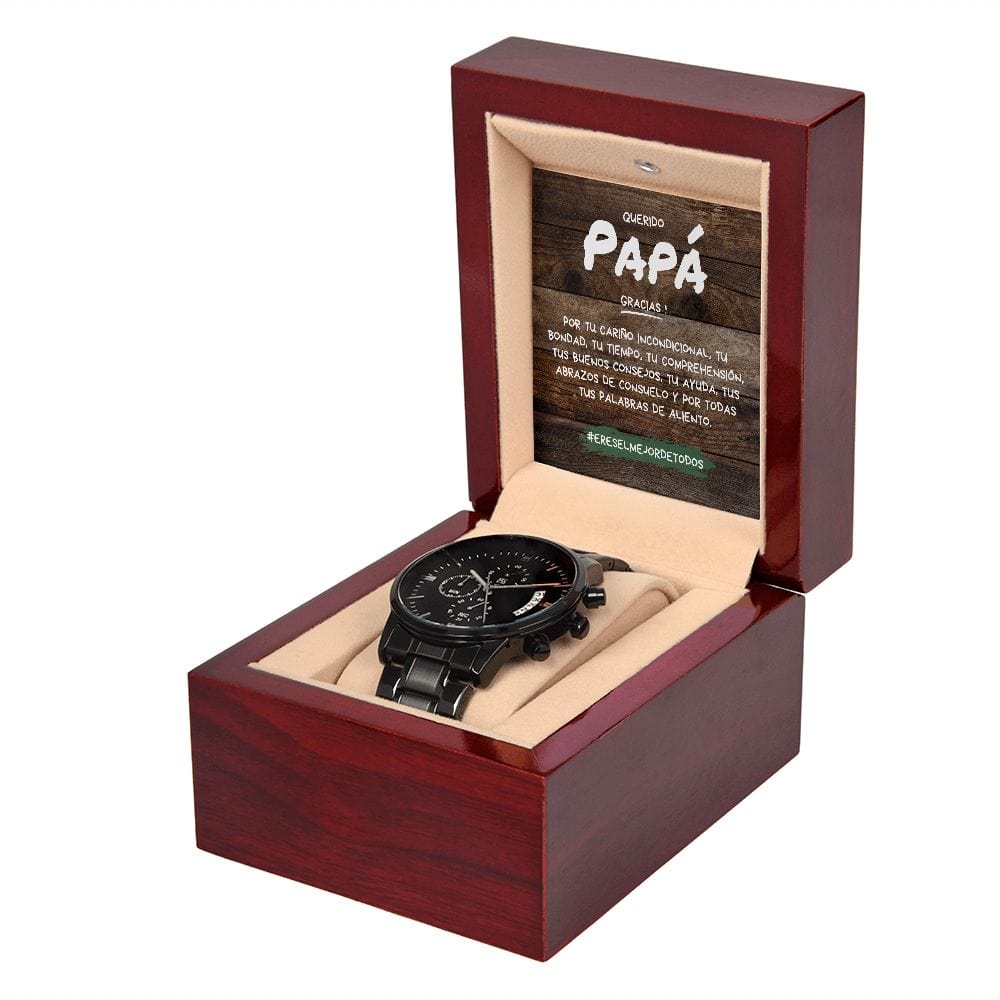 Regalo Para Papá | Amor Incondicional | Reloj Cronógrafo Negro