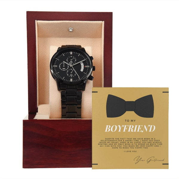 To My Boyfriend - Despite The Fact - Black Chronograph Watch