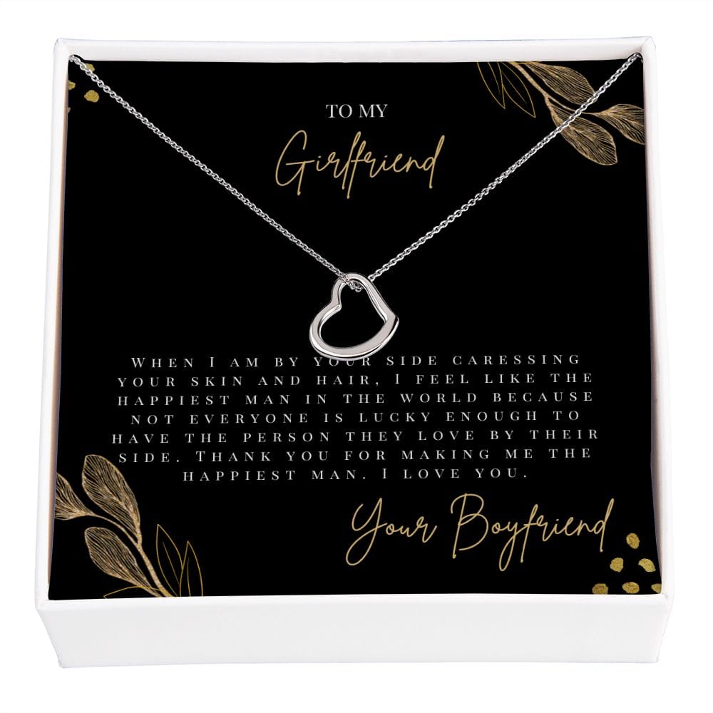 To My Girlfriend - When I Am By Your Side - Delicate Heart Necklace