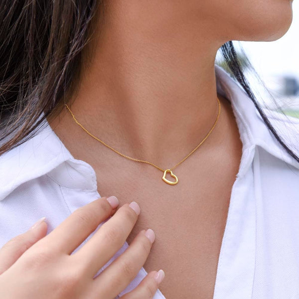 To My Girlfriend - When I Am By Your Side - Delicate Heart Necklace