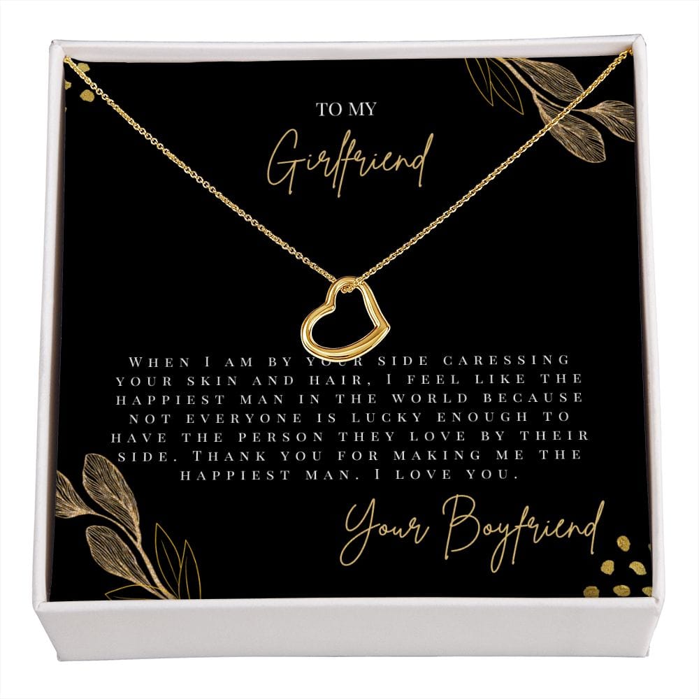 To My Girlfriend - When I Am By Your Side - Delicate Heart Necklace