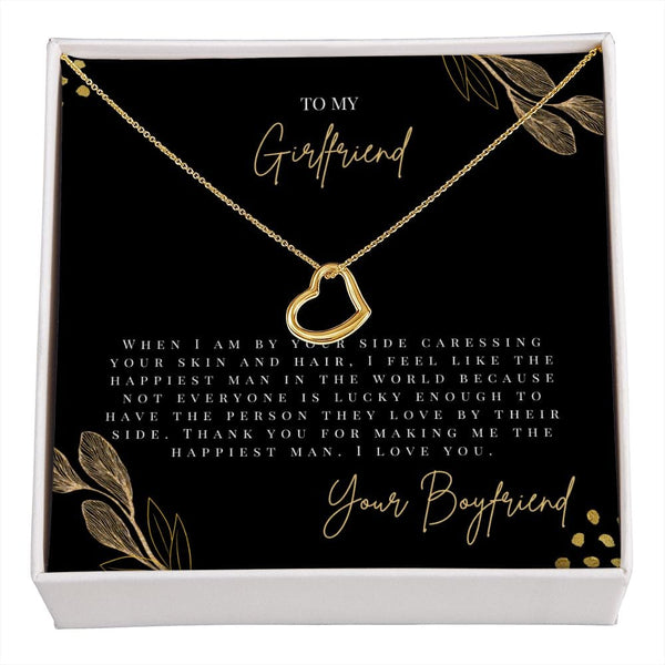 To My Girlfriend - When I Am By Your Side - Delicate Heart Necklace