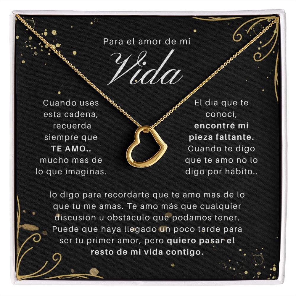 Regalo Para Novia/Esposa | Para Mi Amor | Collar Corazón Delicado
