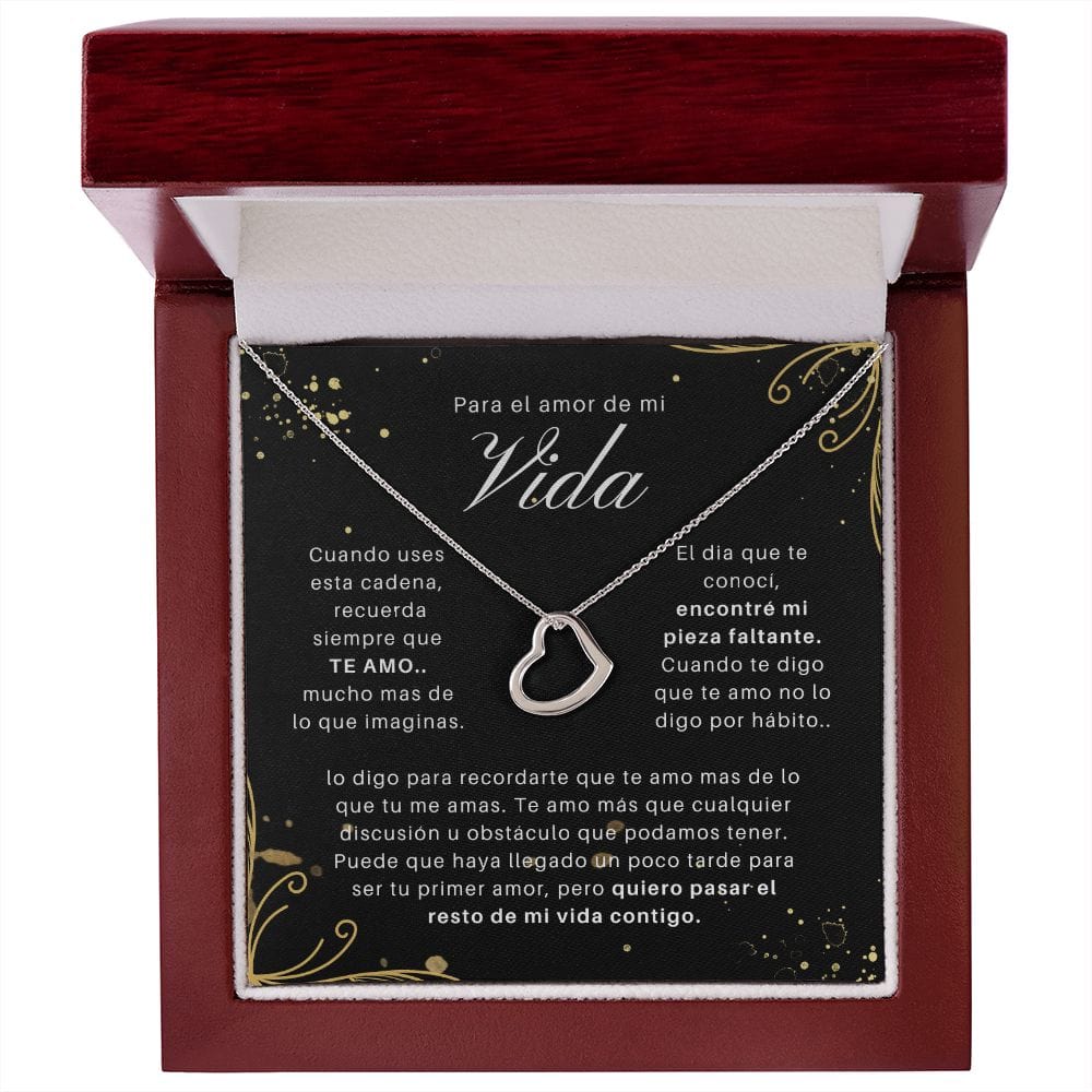 Regalo Para Novia/Esposa | Para Mi Amor | Collar Corazón Delicado