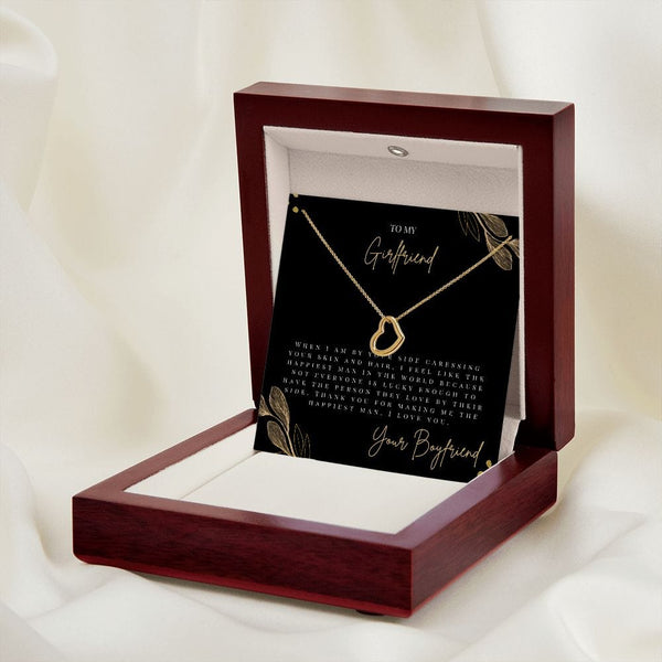 To My Girlfriend - When I Am By Your Side - Delicate Heart Necklace