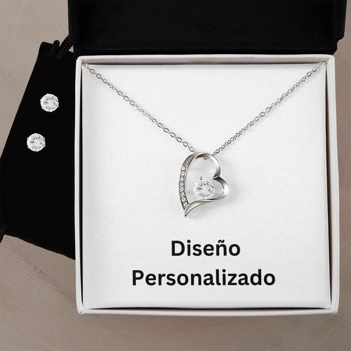Collar Forever Love + Aretes - Diseño Personalizado