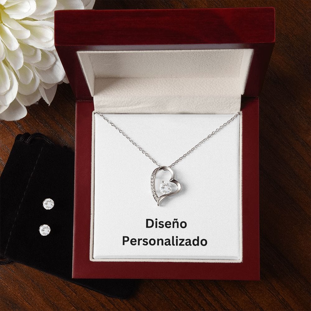 Collar Forever Love + Aretes - Diseño Personalizado