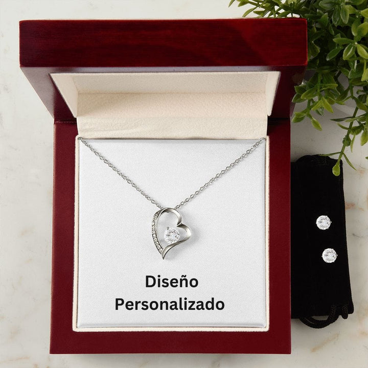 Collar Forever Love + Aretes - Diseño Personalizado