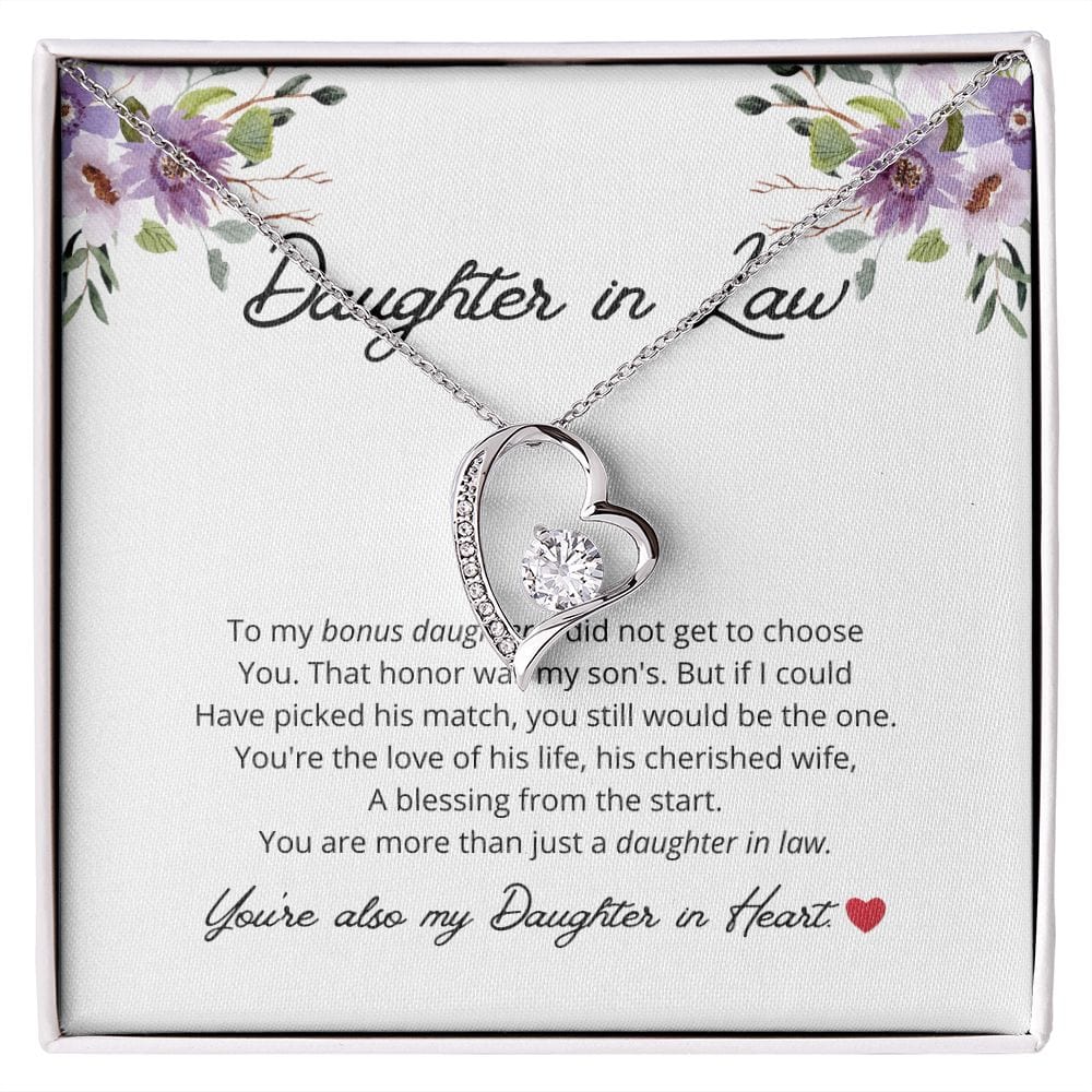 Daughter In Law - To My Bonus Daughter - Forever Love Necklace