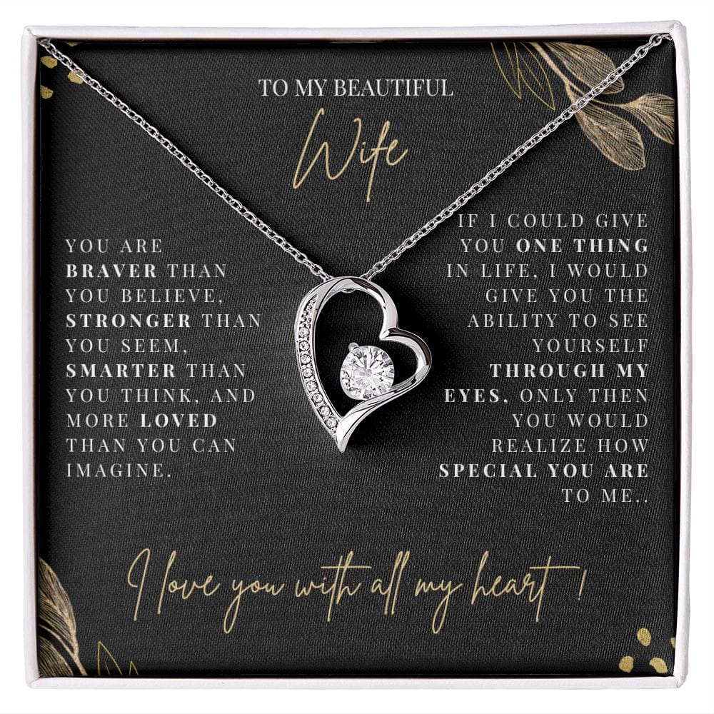 To My Beautiful Wife - Forever Love Necklace - E129FL