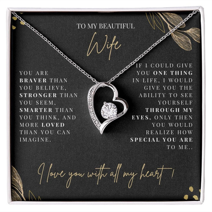To My Beautiful Wife - Forever Love Necklace - E129FL
