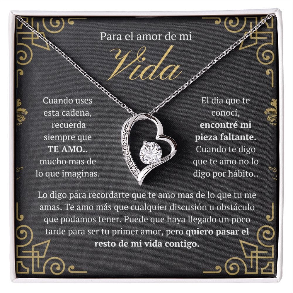 Regalo Para Novia/Esposa | Mi Vida Contigo | Collar Amor para siempre