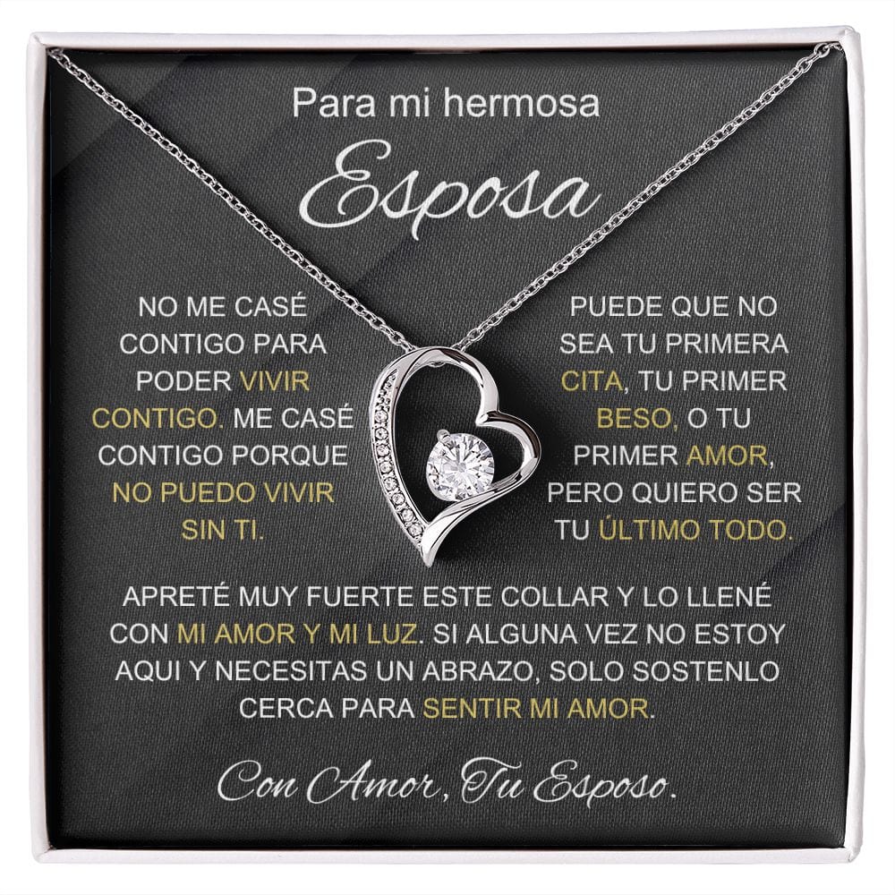 Regalo Para Esposa | Vivir contigo | Collar Amor para siempre