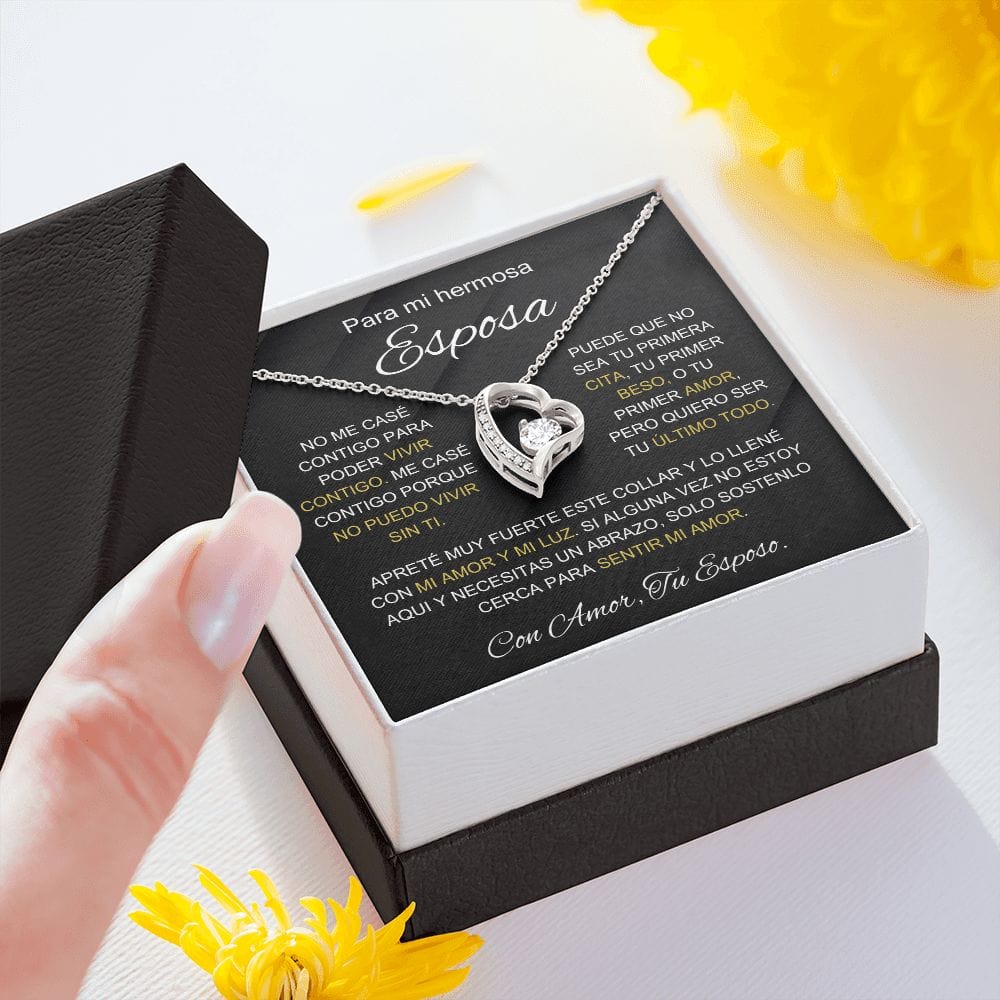 Regalo Para Esposa | Vivir contigo | Collar Amor para siempre